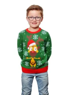 Goedkope Vikingen winkel -Goedkope Vikingen winkel groene kersttrui voor kinderen 1