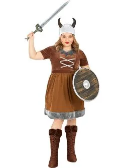 Funidelia Grote Maat Viking Kostuum Voor Vrouw -Goedkope Vikingen winkel grote maat viking kostuum voor vrouw 4